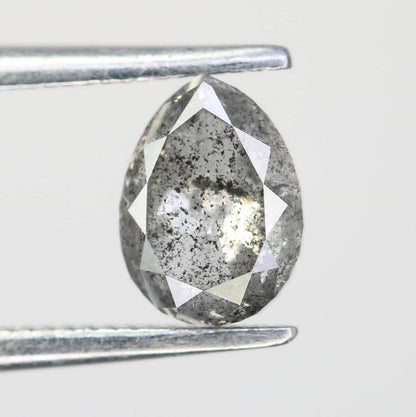 Stunning Pear-Shaped Salt and Pepper Diamond - Vintage-Inspired Gemstone for Engagement Rings, Unique Jewelry & Custom Designs