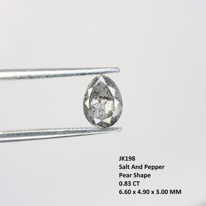 Stunning Pear-Shaped Salt and Pepper Diamond - Vintage-Inspired Gemstone for Engagement Rings, Unique Jewelry & Custom Designs