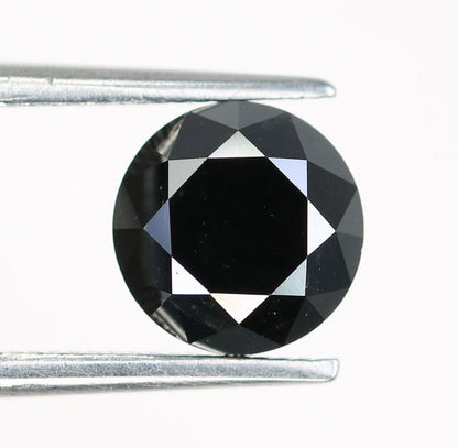 1.48 CT 6.50 MM Fancy Black Loose Round Shape Beautiful Brilliant Cut Diamond For Promise Ring