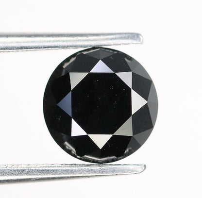 1.44 CT Beautiful Black Color Loose Round Shape Brilliant Cut Fancy Diamond For Proposal Ring