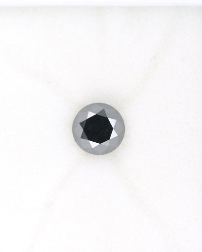 1.44 CT Beautiful Black Color Loose Round Shape Brilliant Cut Fancy Diamond For Proposal Ring