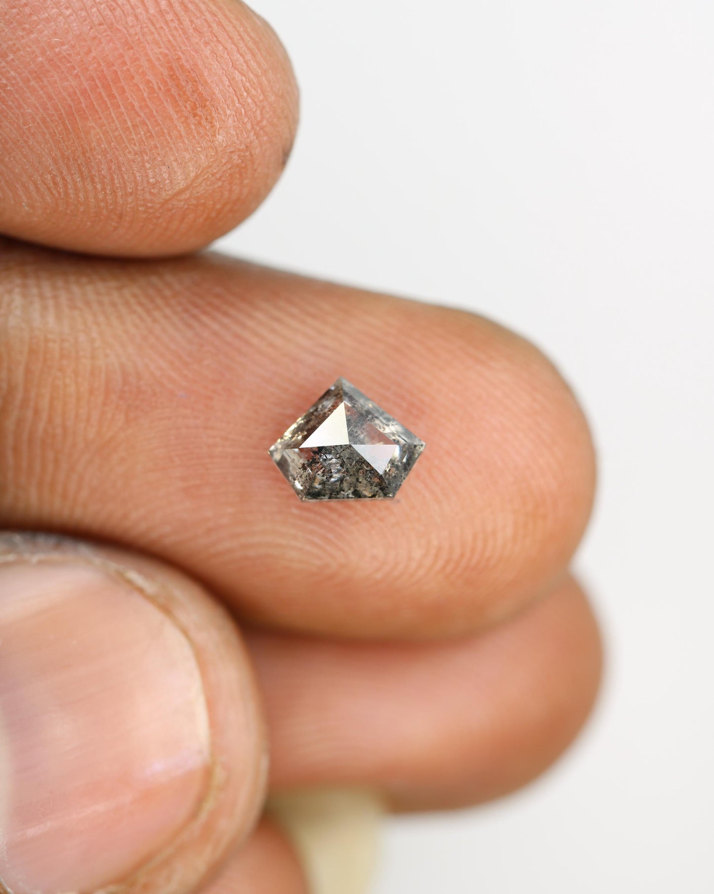 Eye-Catching Triangle-Shaped Salt and Pepper Diamond - Unique Gemstone for Engagement Rings, Artisan Jewelry & Custom Designs
