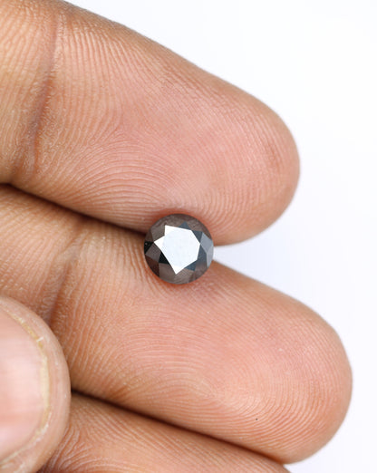 1.44 CT Beautiful Black Color Loose Round Shape Brilliant Cut Fancy Diamond For Proposal Ring