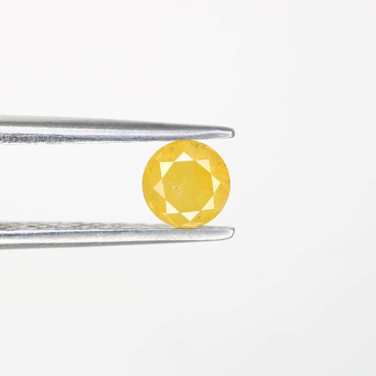 Vibrant Natural Yellow Rustic Round Cut Diamond - Exceptional Gemstone for Bridal Rings, Artisan Jewelry & Bespoke Designs
