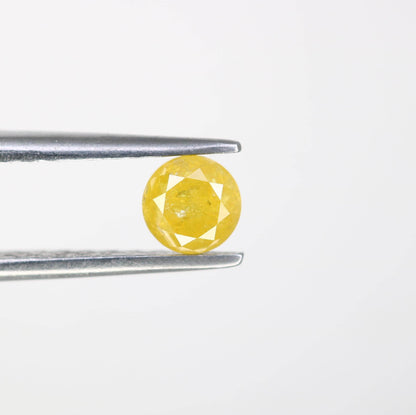 Natural Yellow Rustic Round Cut Diamond - Unique Gemstone for Engagement Rings, Artisan Creations Custom Jewelry