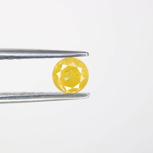 Natural Yellow Rustic Round Cut Diamond - Unique Gemstone for Engagement Rings, Artisan Creations Custom Jewelry