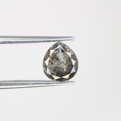 Elegant Pear-Shaped Salt and Pepper Diamond - Distinctive Gemstone for Engagement Rings, Artisan Jewelry & Custom Designs