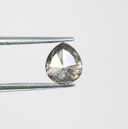 Elegant Pear-Shaped Salt and Pepper Diamond - Distinctive Gemstone for Engagement Rings, Artisan Jewelry & Custom Designs