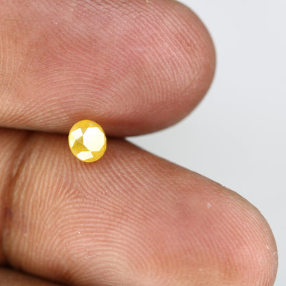 Natural Yellow Rustic Round Cut Diamond - Unique Gemstone for Engagement Rings, Artisan Creations Custom Jewelry