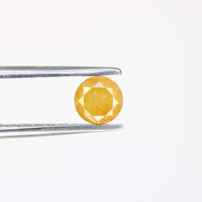 Captivating Natural Yellow Rustic Round Cut Diamond - Distinctive Gemstone for Engagement Rings, Handmade Jewelry & Custom Pieces
