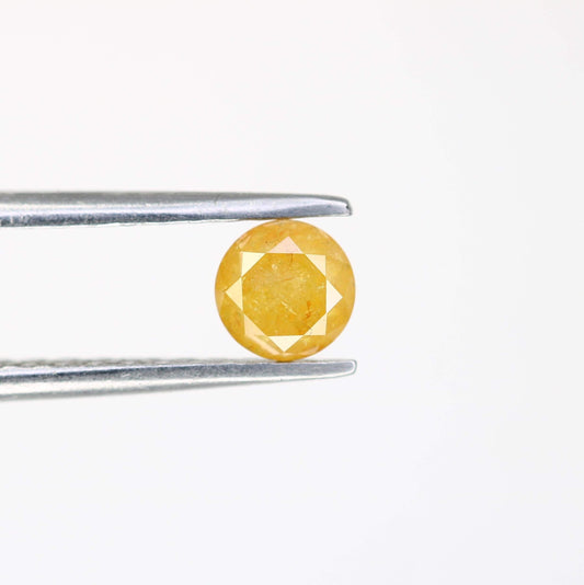 Captivating Natural Yellow Rustic Round Cut Diamond - Distinctive Gemstone for Engagement Rings, Handmade Jewelry & Custom Pieces