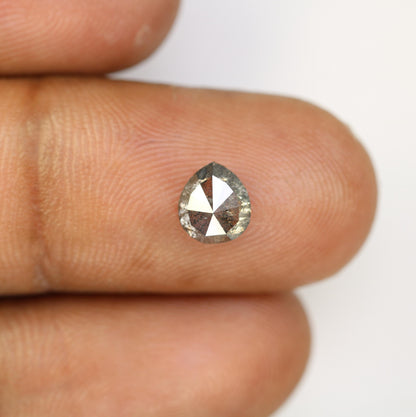 Elegant Pear-Shaped Salt and Pepper Diamond - Distinctive Gemstone for Engagement Rings, Artisan Jewelry & Custom Designs