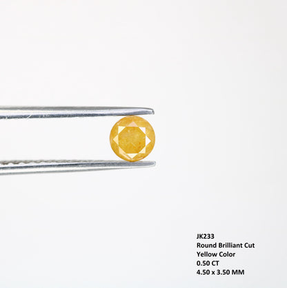 Captivating Natural Yellow Rustic Round Cut Diamond - Distinctive Gemstone for Engagement Rings, Handmade Jewelry & Custom Pieces