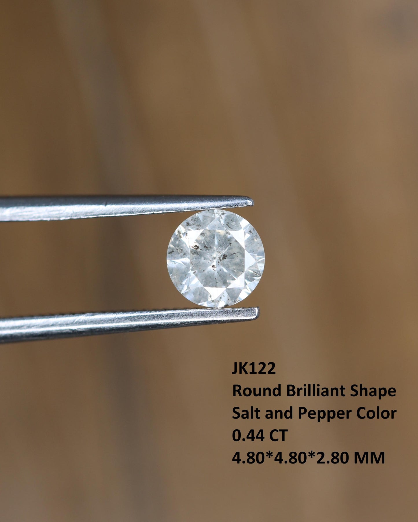 Captivating Round Salt and Pepper Diamond - Distinctive Gemstone for Engagement Rings, Handmade Jewelry & Custom Designs