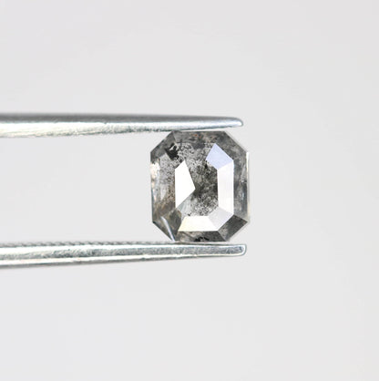 Emerald Cut Salt and Pepper Diamond - Vintage-Inspired Gemstone for Engagement Rings, Boho Jewelry & Custom Designs