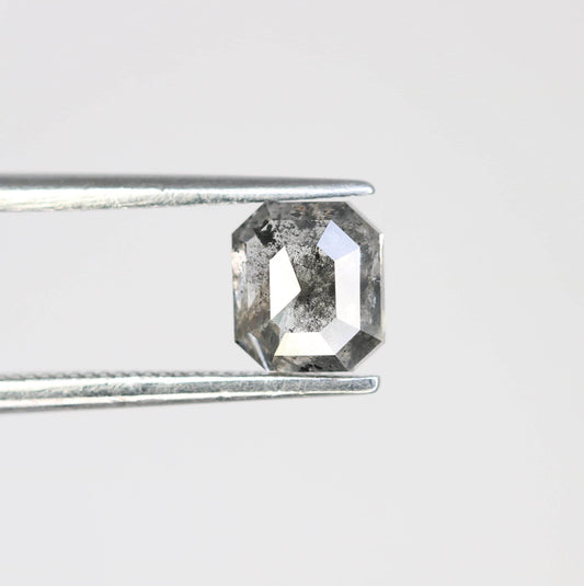 Emerald Cut Salt and Pepper Diamond - Vintage-Inspired Gemstone for Engagement Rings, Boho Jewelry & Custom Designs