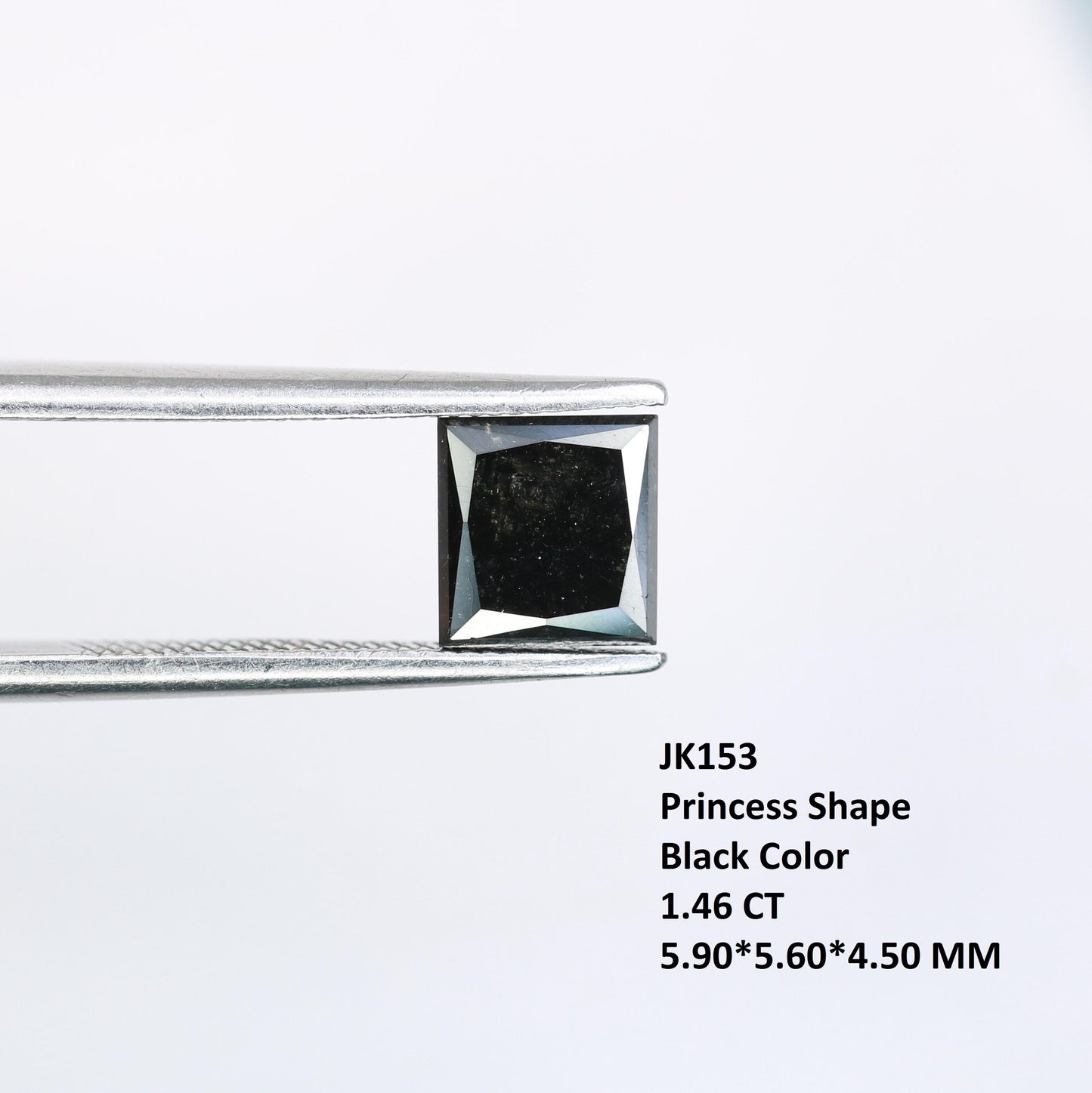 Stunning Loose Black Diamond - Faceted Square Shape Natural Gemstone for Custom Jewelry, Engagement Rings & Unique Gifts