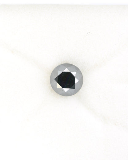 1.44 CT 6.50 MM Loose Fancy Round Brilliant Cut Fancy Black Diamond For Engagement Ring