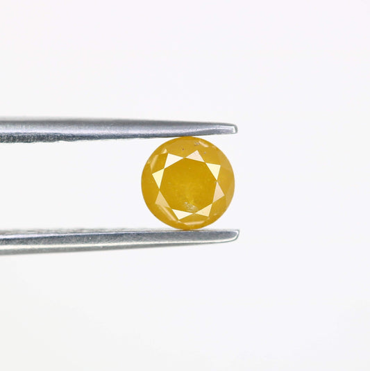 Natural Yellow Rustic Round Cut Diamond - Unique Gemstone for Artisan Jewelry, Engagement Rings & Custom Designs
