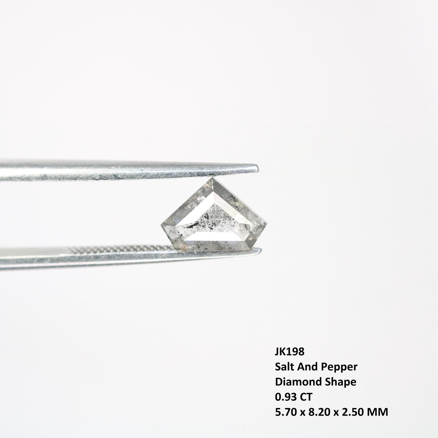 Unique Triangle-Shaped Salt and Pepper Diamond - Eye-Catching Gemstone for Engagement Rings, Artisan Jewelry & Custom Creations