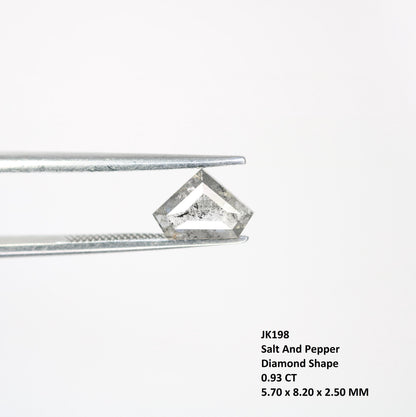 Unique Triangle-Shaped Salt and Pepper Diamond - Eye-Catching Gemstone for Engagement Rings, Artisan Jewelry & Custom Creations