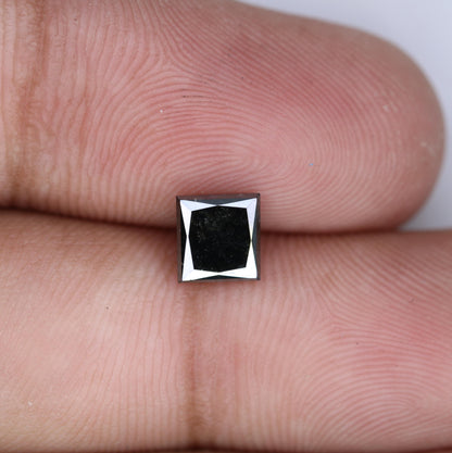 Stunning Loose Black Diamond - Faceted Square Shape Natural Gemstone for Custom Jewelry, Engagement Rings & Unique Gifts