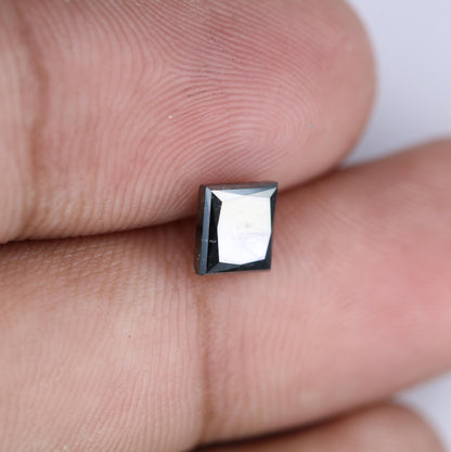 Stunning Loose Black Diamond - Faceted Square Shape Natural Gemstone for Custom Jewelry, Engagement Rings & Unique Gifts