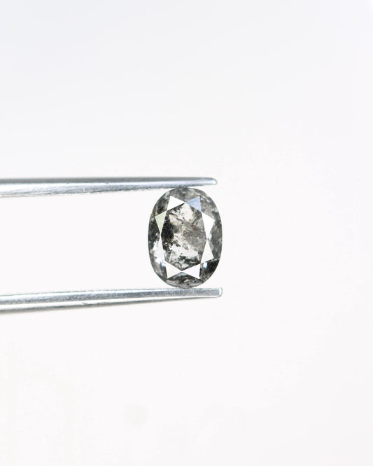 Beautiful Oval-Shaped Salt and Pepper Diamond - Unique Gemstone for Engagement Rings, Artisan Jewelry & Custom Designs