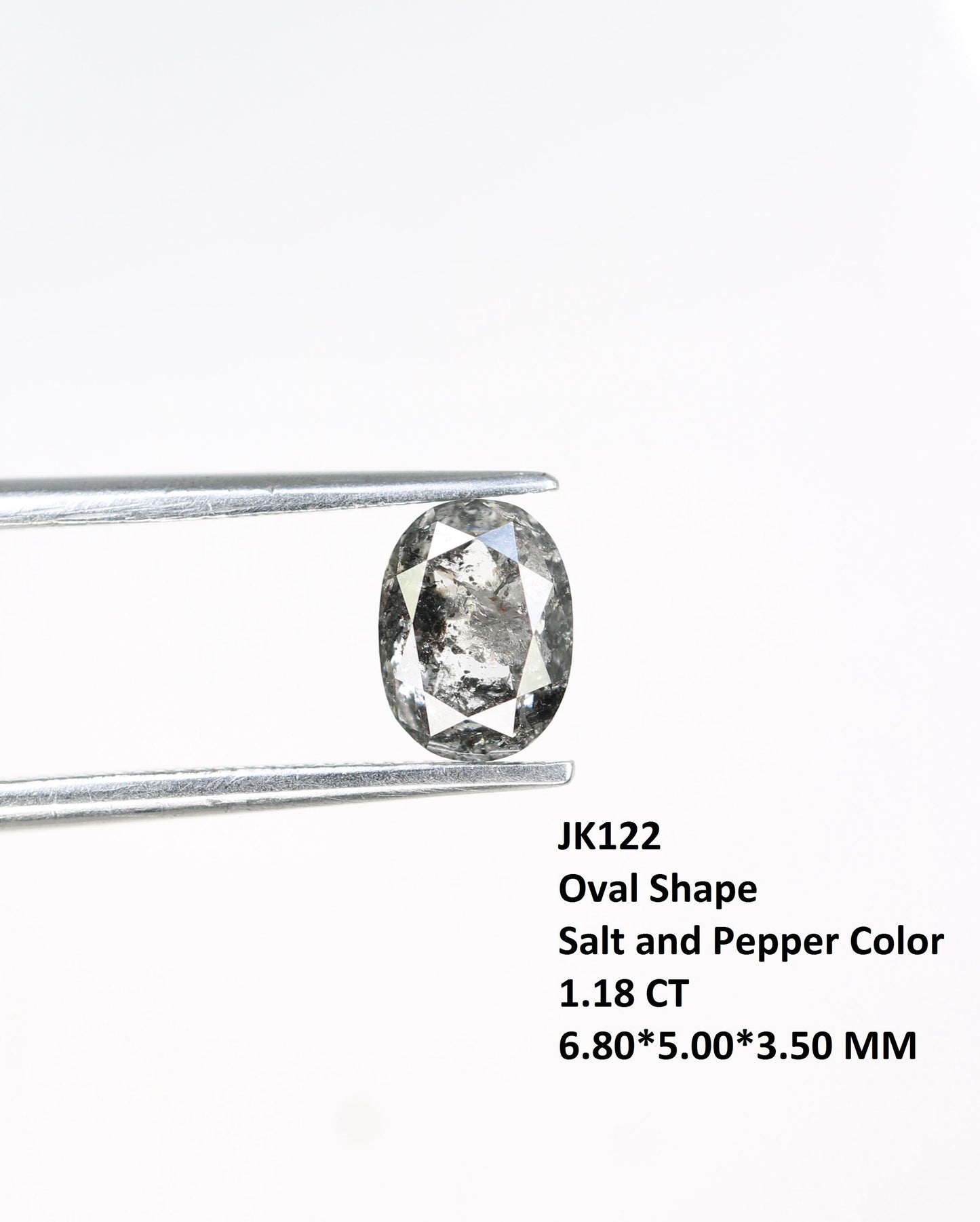 Beautiful Oval-Shaped Salt and Pepper Diamond - Unique Gemstone for Engagement Rings, Artisan Jewelry & Custom Designs