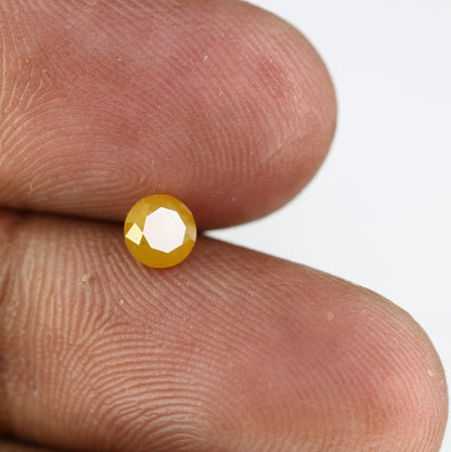 Natural Yellow Rustic Round Cut Diamond - Unique Gemstone for Artisan Jewelry, Engagement Rings & Custom Designs