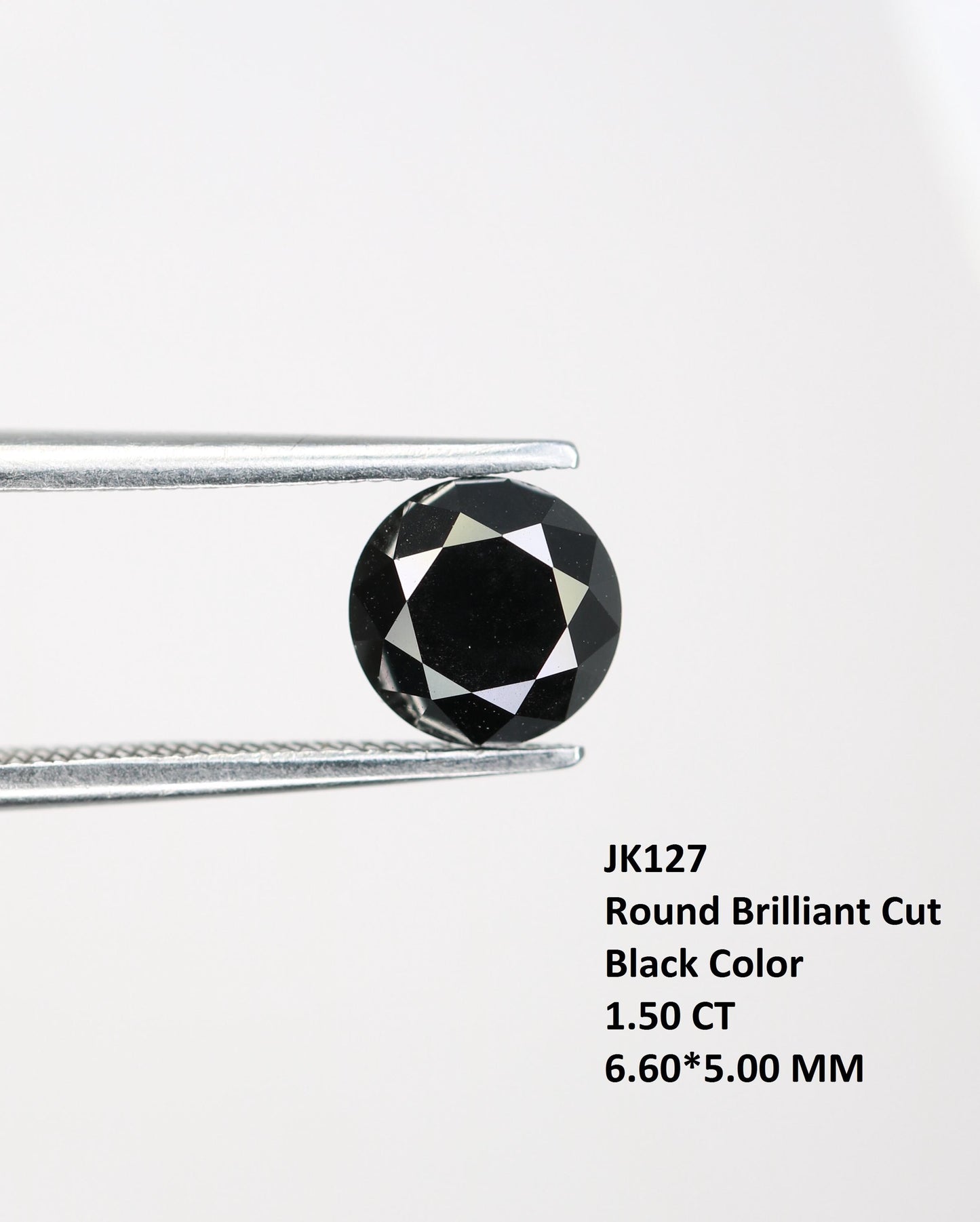 1.50 CT Natural Black Diamond | Loose Fancy Black Gemstone for Unique Jewelry | Timeless Anniversary Gift | Custom Jewelry Making Supply