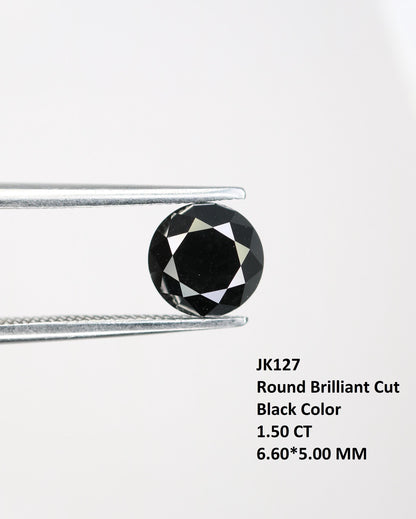 1.50 CT Natural Black Diamond | Loose Fancy Black Gemstone for Unique Jewelry | Timeless Anniversary Gift | Custom Jewelry Making Supply