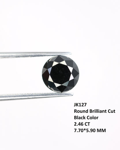2.46 CT Premium Loose Black Treated Diamond | Fancy Black Stone for Jewelry Design | Perfect Gift for Anniversaries | Gemstone for Custom