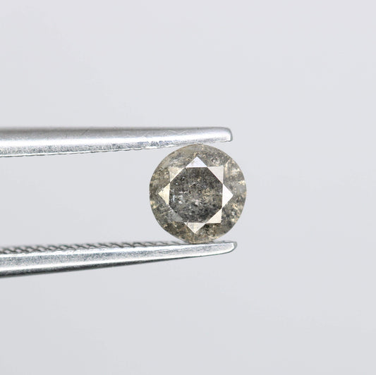Natural Round Salt and Pepper Diamond - Unique Loose Gemstone for Custom Engagement Rings and Jewelry