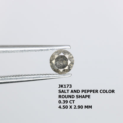 Natural Round Salt and Pepper Diamond - Unique Loose Gemstone for Custom Engagement Rings and Jewelry