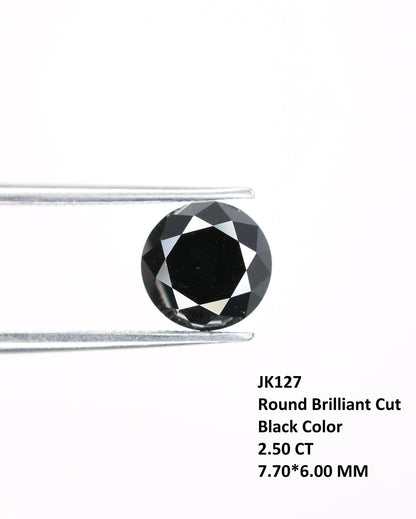 2.50 CT Natural Loose Black Treated Diamond | Unique Fancy Black Diamond for Jewelry Making | Perfect Anniversary Gift | Handcrafted Jewelry