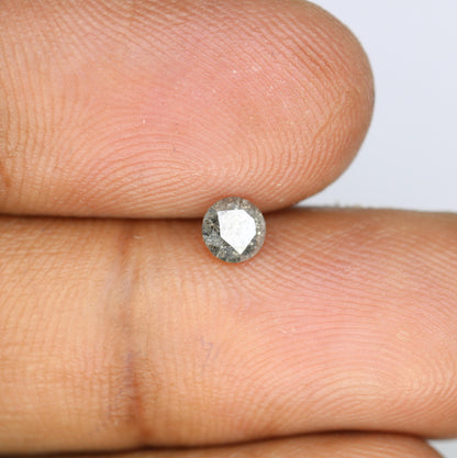 Natural Round Salt and Pepper Diamond - Unique Loose Gemstone for Custom Engagement Rings and Jewelry