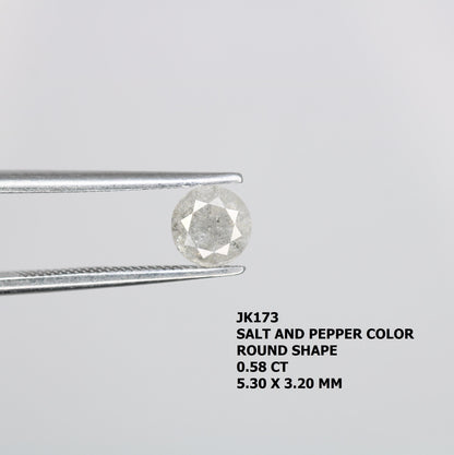 Natural Salt and Pepper Diamond - 0.58 Carat Loose Shield Shape Gemstone for Custom Jewelry and Engagement Rings