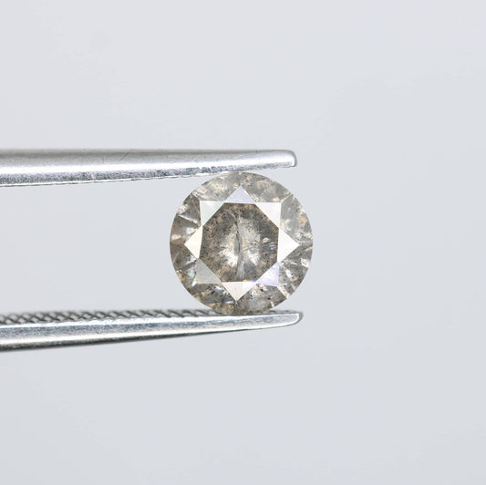 0.65 CT Natural Salt and Pepper Round Brilliant Diamond - Unique Loose Gemstone for Custom Jewelry and Engagement Rings