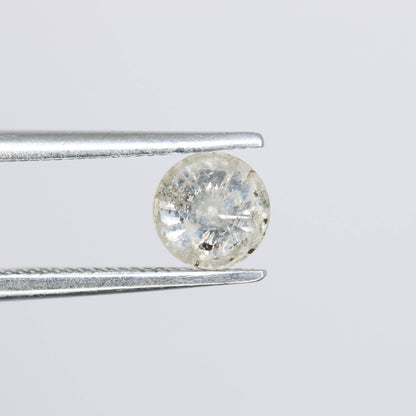 Natural Polished Salt and Pepper Round Brilliant Diamond - 0.59 Carat Opaque Gemstone for Unique Engagement Rings and Custom Jewelry