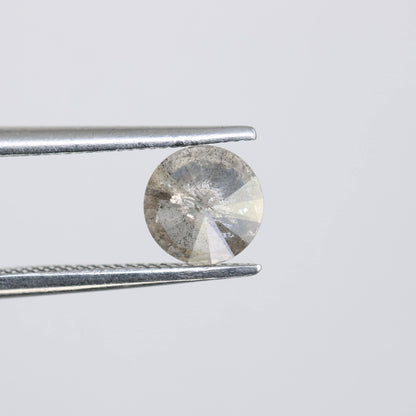 0.65 CT Natural Salt and Pepper Round Brilliant Diamond - Unique Loose Gemstone for Custom Jewelry and Engagement Rings
