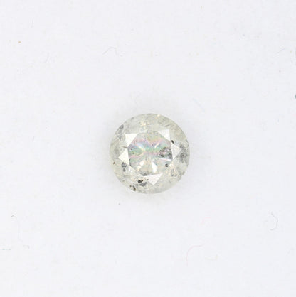 Natural Polished Salt and Pepper Round Brilliant Diamond - 0.59 Carat Opaque Gemstone for Unique Engagement Rings and Custom Jewelry
