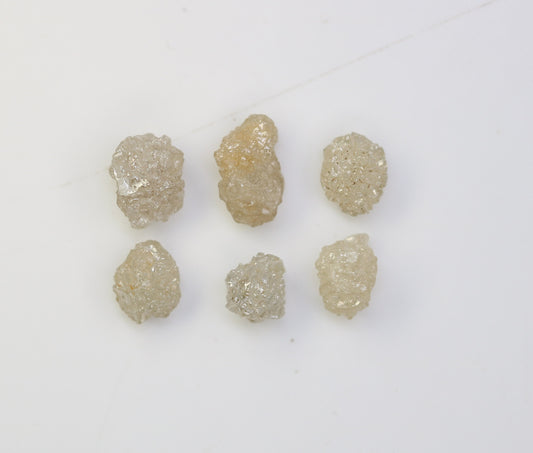 3.40 CT Natural Rough Loose Diamonds, 6.70 to 4.40 MM Gray Uncut Stones, Precious Gemstones for Jewelry Making, Unique Gift for Anniversary