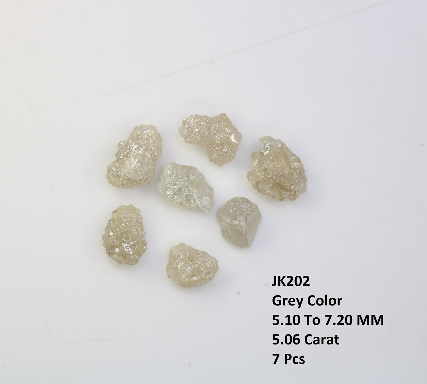 5.06 CT Uncut Natural Rough Loose Diamonds, Gray Unique Gemstones for Jewelry Making, Perfect for Engagement Rings