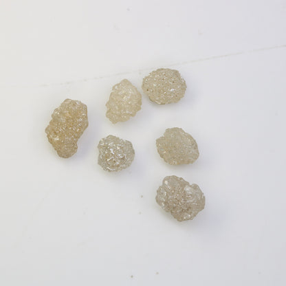 3.40 CT Natural Rough Loose Diamonds, 6.70 to 4.40 MM Gray Uncut Stones, Precious Gemstones for Jewelry Making, Unique Gift for Anniversary