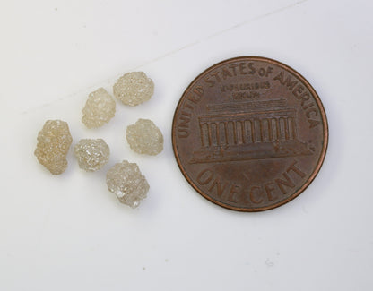 3.40 CT Natural Rough Loose Diamonds, 6.70 to 4.40 MM Gray Uncut Stones, Precious Gemstones for Jewelry Making, Unique Gift for Anniversary