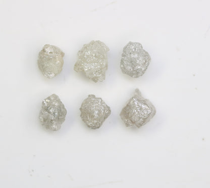 3.44 CT 6 MM Unique Natural Rough Loose Diamonds, Gray Uncut Stones, Precious Gemstones for Jewelry Making, Perfect Gift for Anniversaries