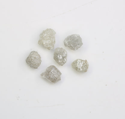 3.44 CT 6 MM Unique Natural Rough Loose Diamonds, Gray Uncut Stones, Precious Gemstones for Jewelry Making, Perfect Gift for Anniversaries