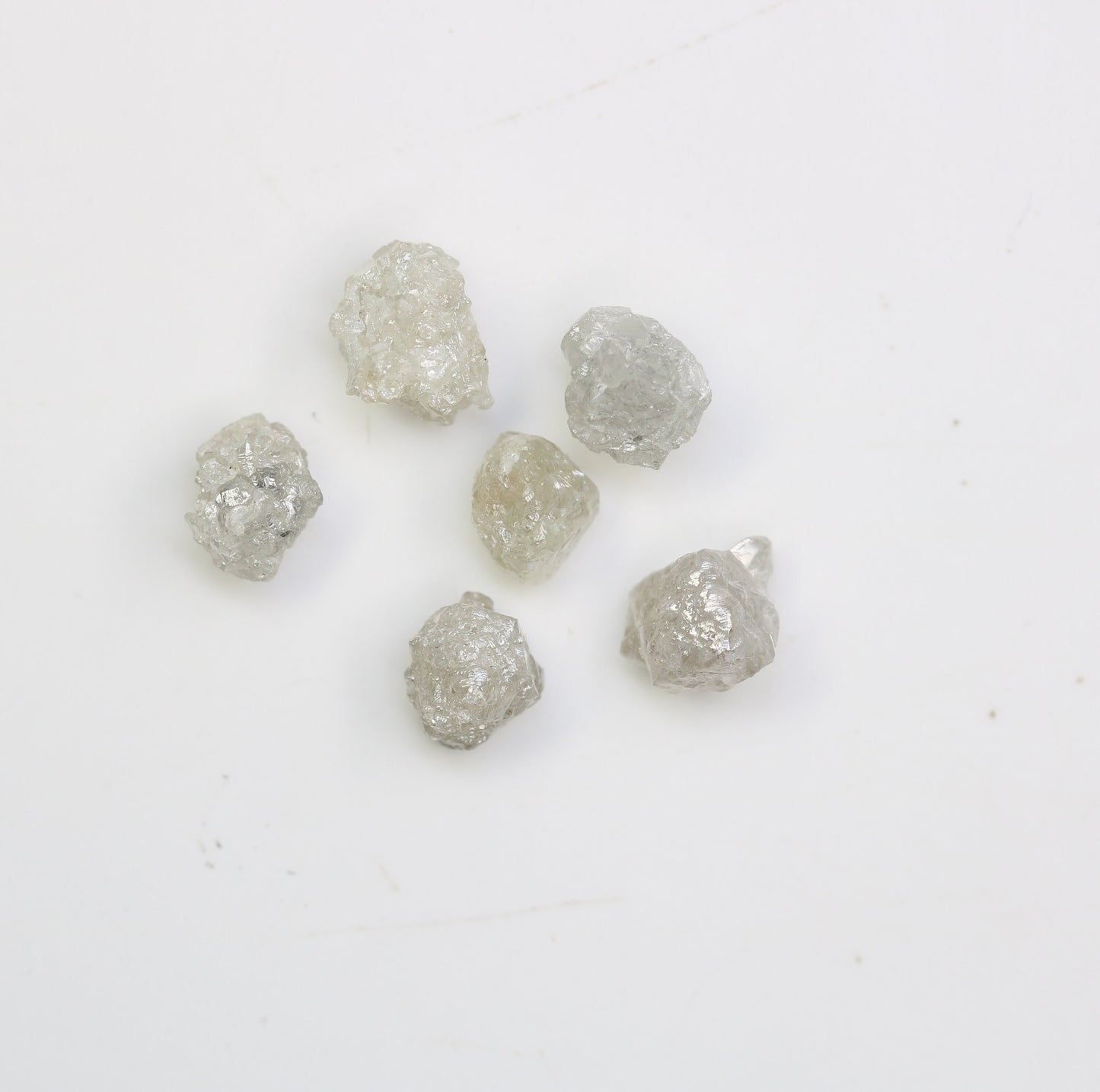 3.44 CT 6 MM Unique Natural Rough Loose Diamonds, Gray Uncut Stones, Precious Gemstones for Jewelry Making, Perfect Gift for Anniversaries