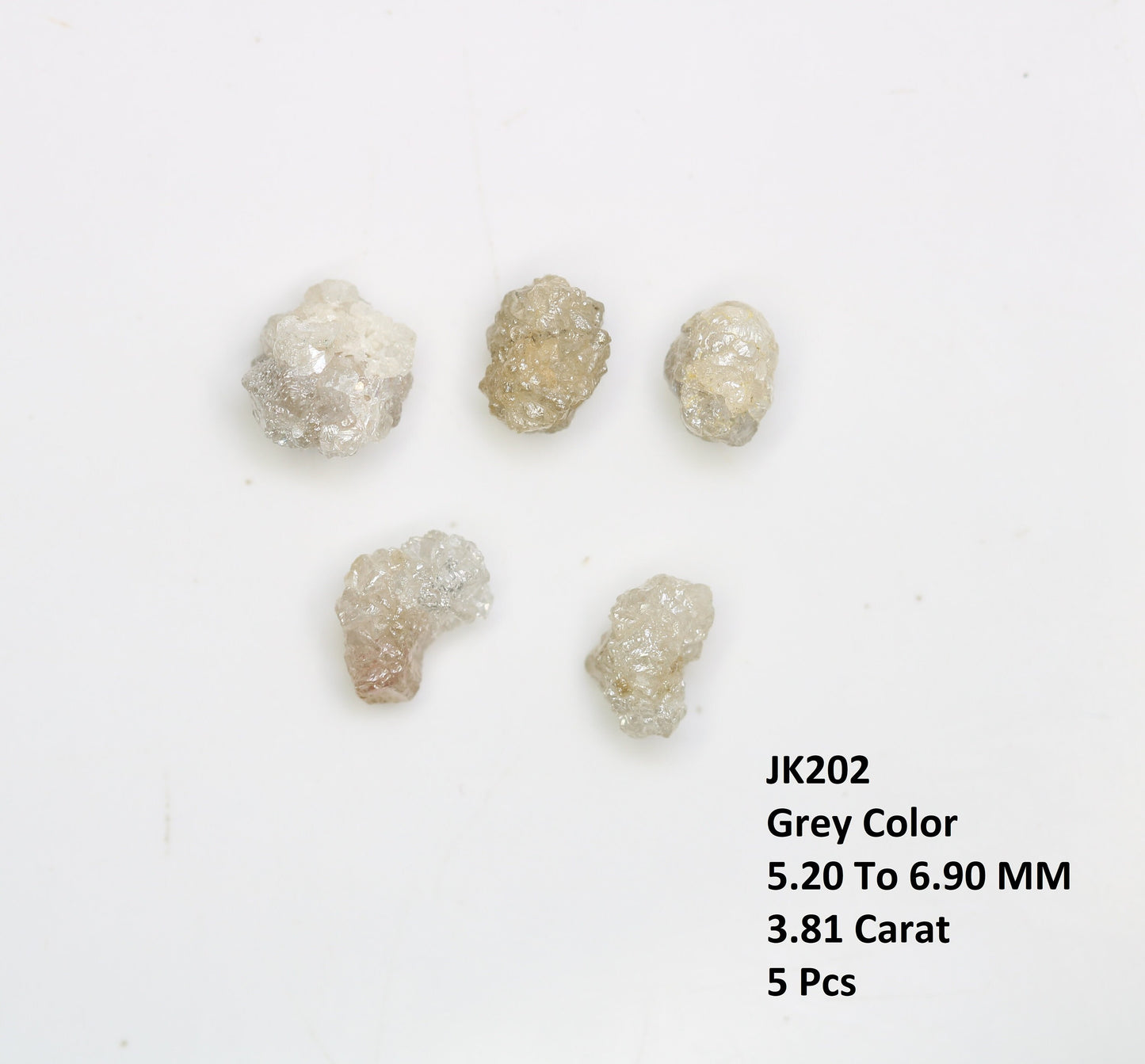 3.81 CT Loose Unique Natural Rough Diamonds, Gray Uncut Stones, Precious Gemstones for Jewelry Making, Ideal for Engagement Rings